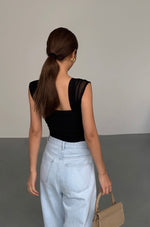 Load image into Gallery viewer, Shirring Sleeveless Top in Black
