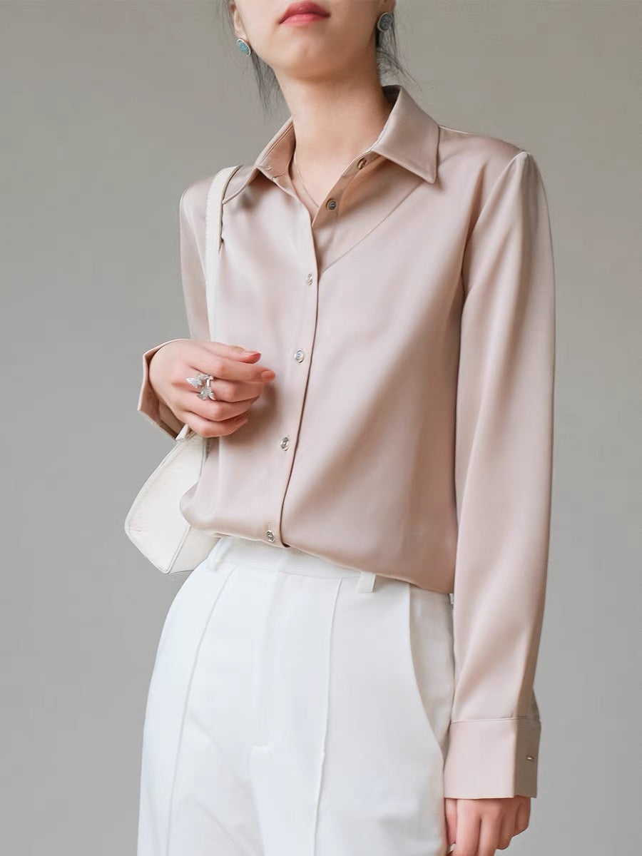 Classic Long Sleeve Shirt in Champagne