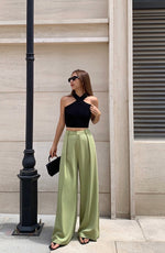 Load image into Gallery viewer, Take Heart High Waist Tailored Trousers in Green
