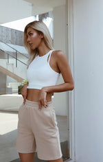 Load image into Gallery viewer, High Waist Long Shorts in Beige
