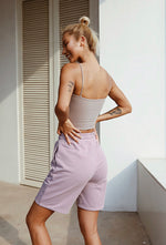 Load image into Gallery viewer, High Waist Long Shorts in Lavender
