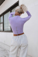 Load image into Gallery viewer, Xtra-Soft Cutout Long Sleeve Top in Purple
