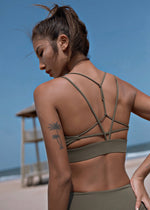 Load image into Gallery viewer, Xtra-Lite Weave Back V Sports Bra in Olive
