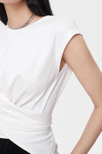 Load image into Gallery viewer, 2-Way Wrap Waist Top in White
