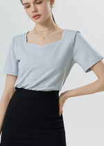 Load image into Gallery viewer, [Cool Tech] Sweetheart Neckline Tee in Blue
