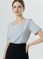 Load image into Gallery viewer, [Cool Tech] Sweetheart Neckline Tee in Blue
