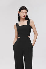 Load image into Gallery viewer, Side Cutout Maxi Jumpsuit in Black

