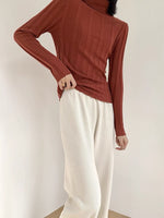 Load image into Gallery viewer, Wide Knit Turtleneck Top- Red
