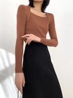 Load image into Gallery viewer, Bolero Knit Ribbed Top- Brown

