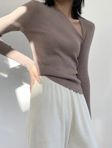 Asymmetric Cut Sweater- Latte
