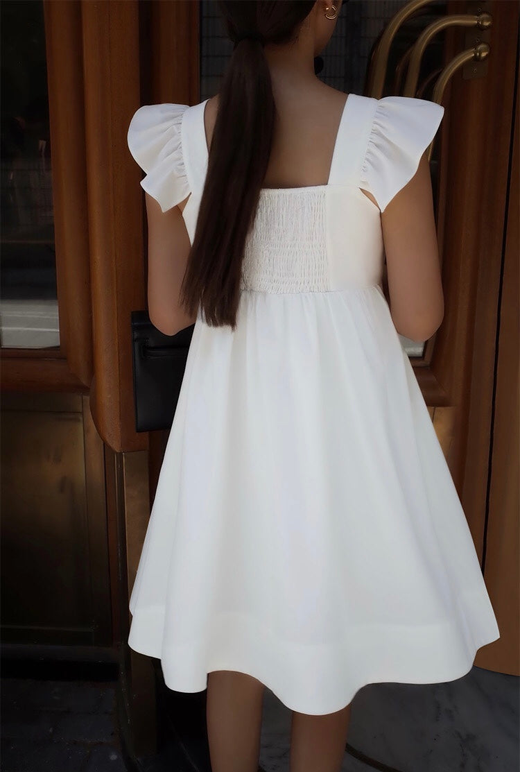 [Ready Stock] Flutter Sleeve Pocket Dress - S