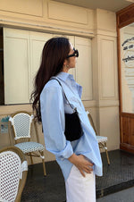Load image into Gallery viewer, Lemons &amp; Limes Oversized Classic Shirt in Blue
