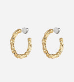 Load image into Gallery viewer, Gold Plated Textured Open Loop Stud Earrings
