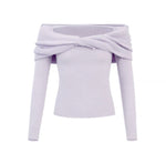 Load image into Gallery viewer, Harlow Off Shoulder Twist Top- Lilac
