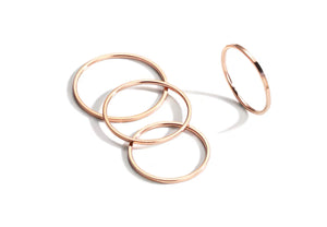 Rose Gold Plated Stackable Rings- Set of 4