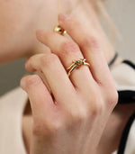 Load image into Gallery viewer, Gold Plated Knotted Open Ring
