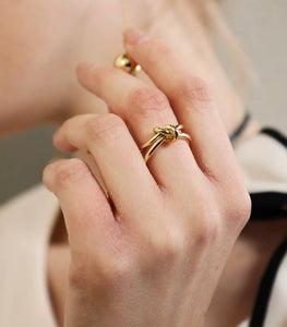 Gold Plated Knotted Open Ring