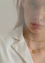 Load image into Gallery viewer, Gold Plated Bead + Pendant Duo Necklace
