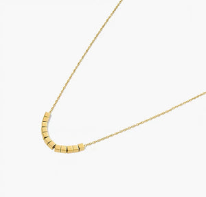 Gold Plated Cube Chain Necklace