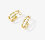 Load image into Gallery viewer, Gold Plated Double Open Loop Stud Earrings
