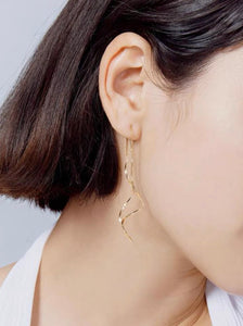 Gold Plated Swirl Thread Earrings