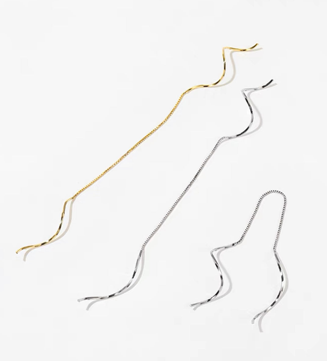 Gold Plated Swirl Thread Earrings