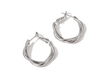Load image into Gallery viewer, Silver Plated Double Twist Hoop Earrings
