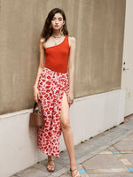 Load image into Gallery viewer, Astonia Printed High Slit Maxi Skirt
