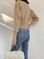 Load image into Gallery viewer, V Button Cardigan - Latte

