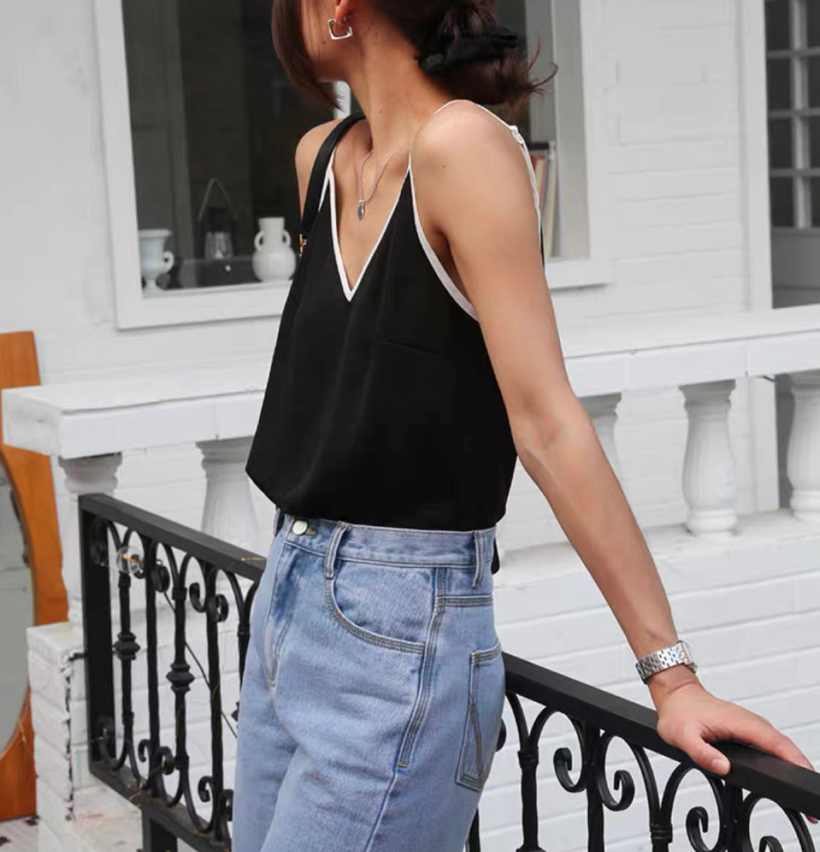 Contrast V Camisole Top