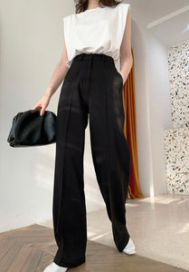 Audley Line Wide Leg Trousers in Black – LEXI + LOU