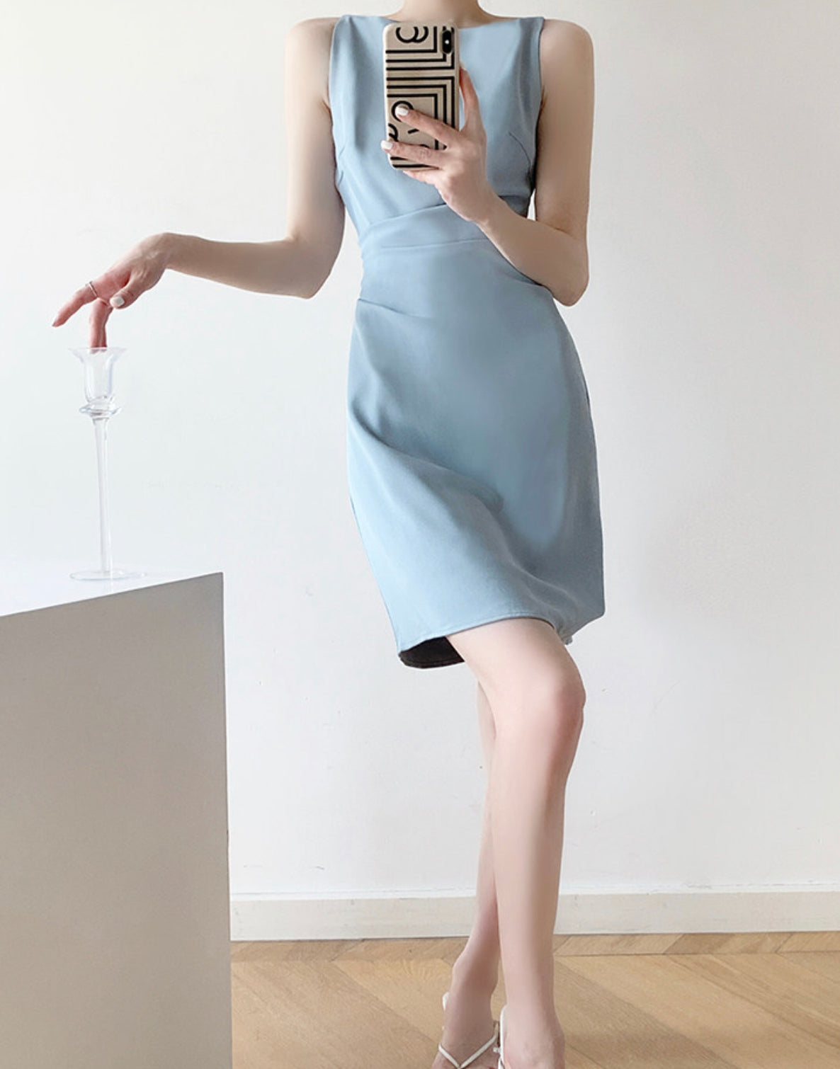 Norfie Cami Mini Dress in Blue
