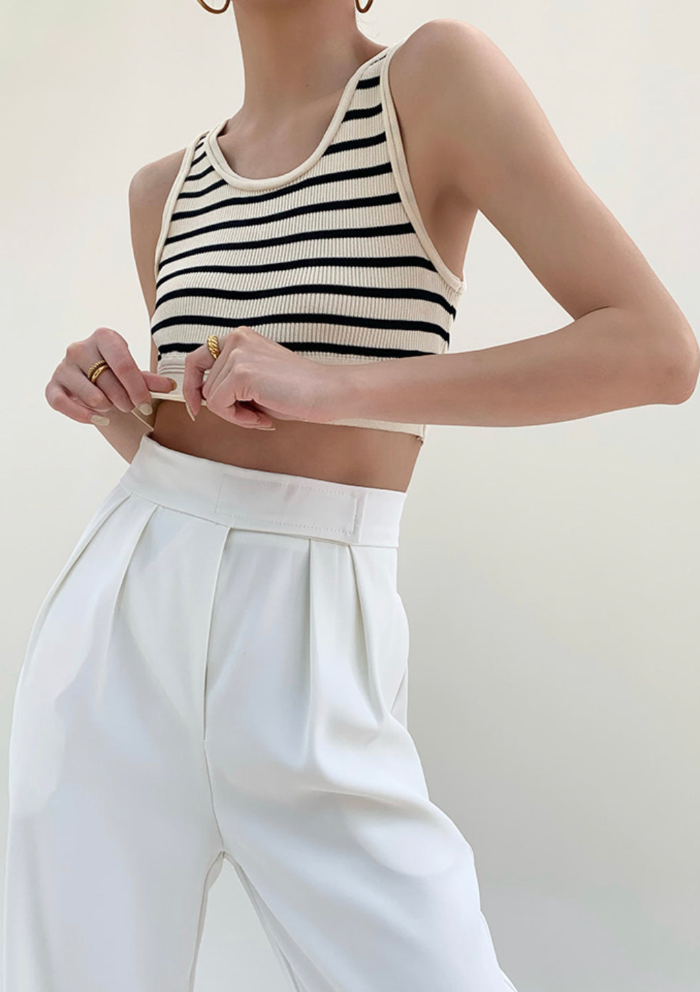 Striped Cropped Tank Top – LEXI + LOU