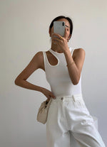 Load image into Gallery viewer, Creator Cutout Tank Top in White
