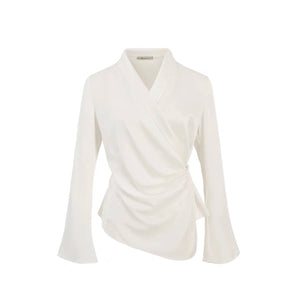 Ari Long Wrap Shirt- White