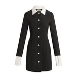 Load image into Gallery viewer, Orla Tailored Button Shift Dress- Black
