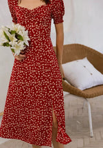 Load image into Gallery viewer, Holly Floral Sweetheart Dress in Red
