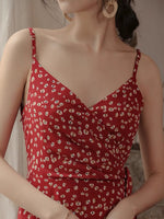 Load image into Gallery viewer, Begonia Floral Cami Dress in Red
