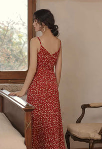 Begonia Floral Cami Dress in Red