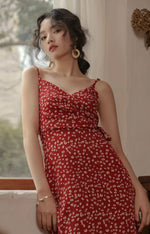 Load image into Gallery viewer, Begonia Floral Cami Dress in Red
