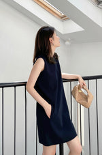 Load image into Gallery viewer, Jea Navy Sleeveless Shift Dress
