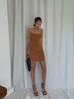 Load image into Gallery viewer, Duo Layer Cami Bodycon Dress - Brown
