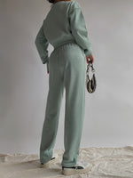 Load image into Gallery viewer, Pique High Waist Jogger Pants- Mint
