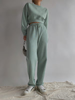 Load image into Gallery viewer, Pique Cropped Sweater -Mint
