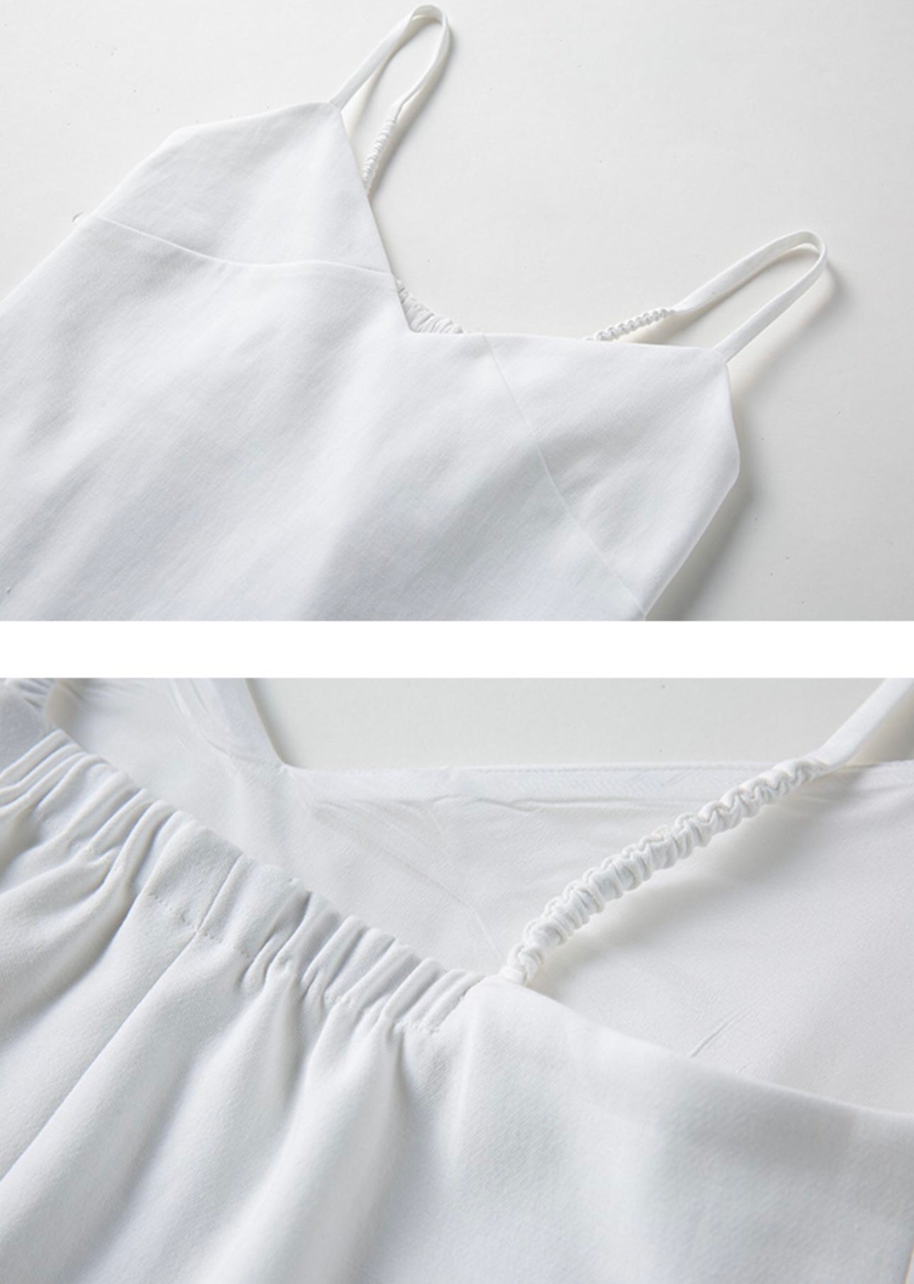 V Panel Camisole Top in White