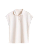 Load image into Gallery viewer, Cropped Sleeve Polo Top in Cream

