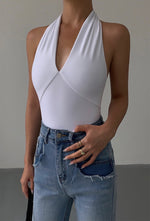 Load image into Gallery viewer, Deep Halter Top in White
