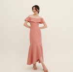 Load image into Gallery viewer, Aida Off Shoulder Ruffle Dress - Blush
