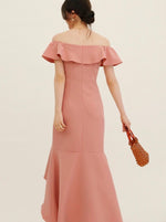 Load image into Gallery viewer, Aida Off Shoulder Ruffle Dress - Blush
