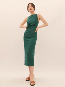 Arya Cami Midi Dress in Emerald